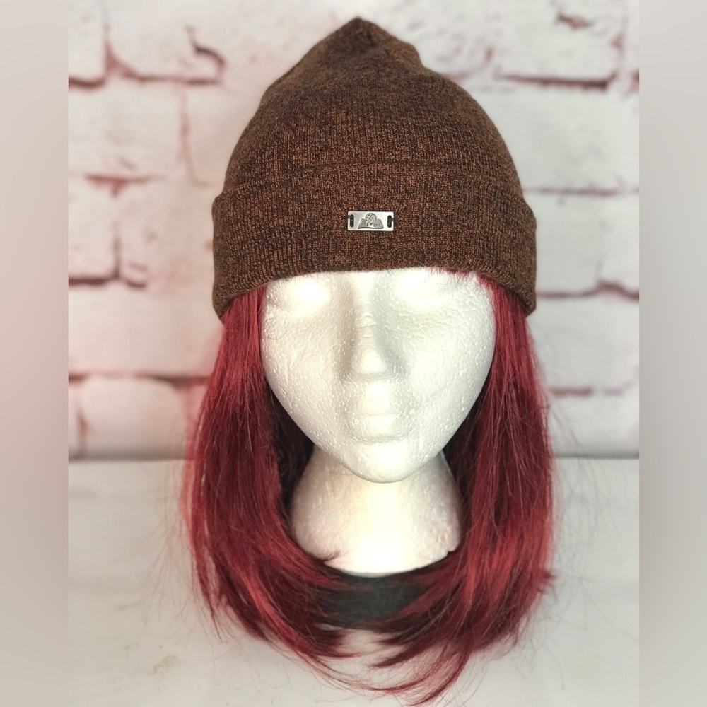 EASTERN MOUNTAIN SPORTS Unisex beanie knit cap hat brown and black One Size NWT - Picture 2 of 12